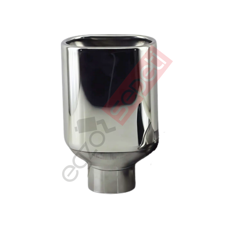 Krom Egzoz Ucu 304 Kalite Sol Taraf Dikdörtgen Çap Ölçüsü  65x100mm