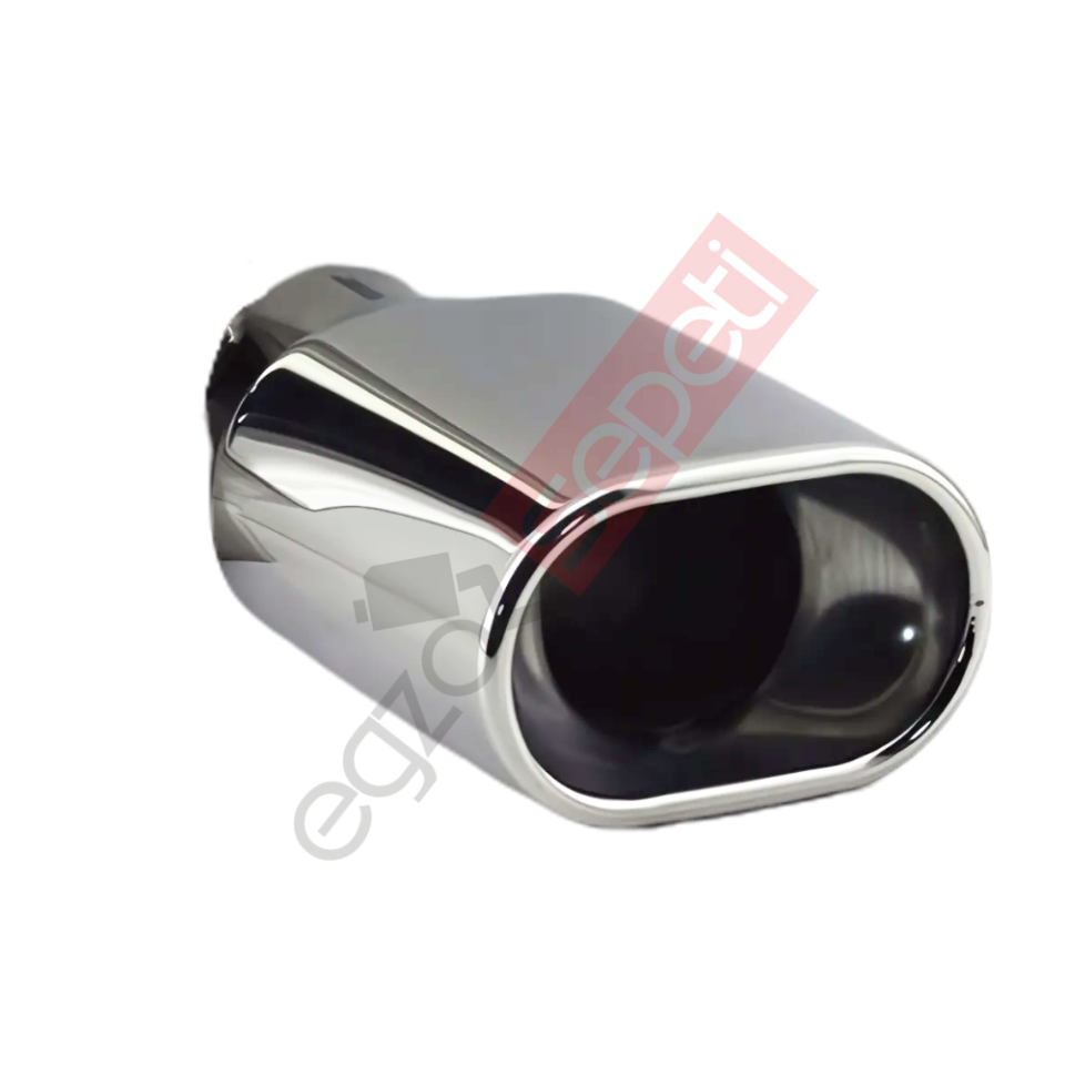 Krom Egzoz Ucu 304 Kalite Sol Taraf Dikdörtgen Çap Ölçüsü  65x100mm