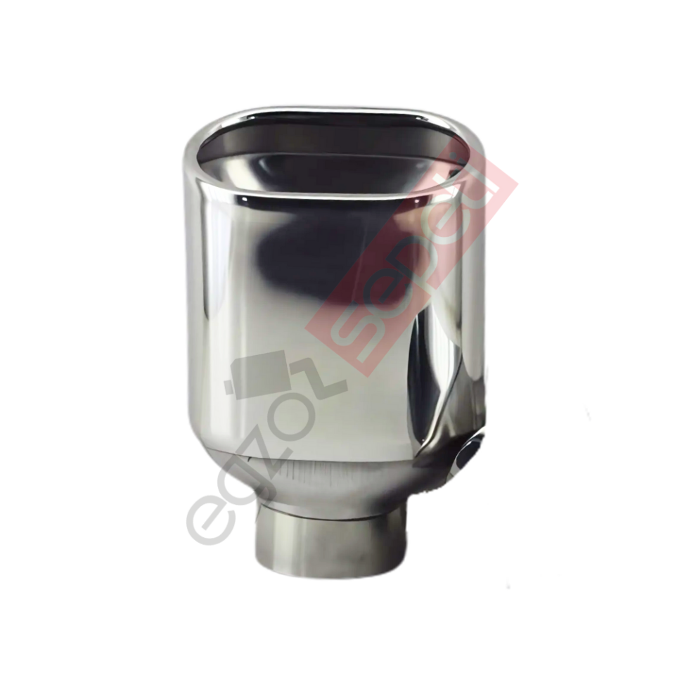 Krom Egzoz Ucu 304 Kalite Sağ Taraf Dikdörtgen Çap Ölçüsü 65x100mm