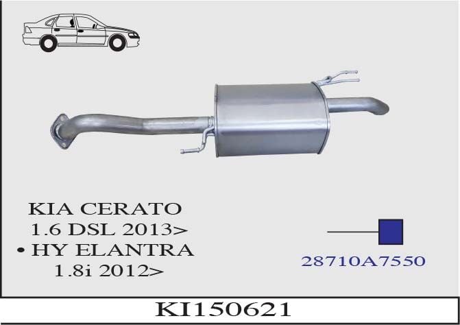 Kia Cerato 1.6 Dsl/1.8İ Arka Susturucu Borulu 2013>..