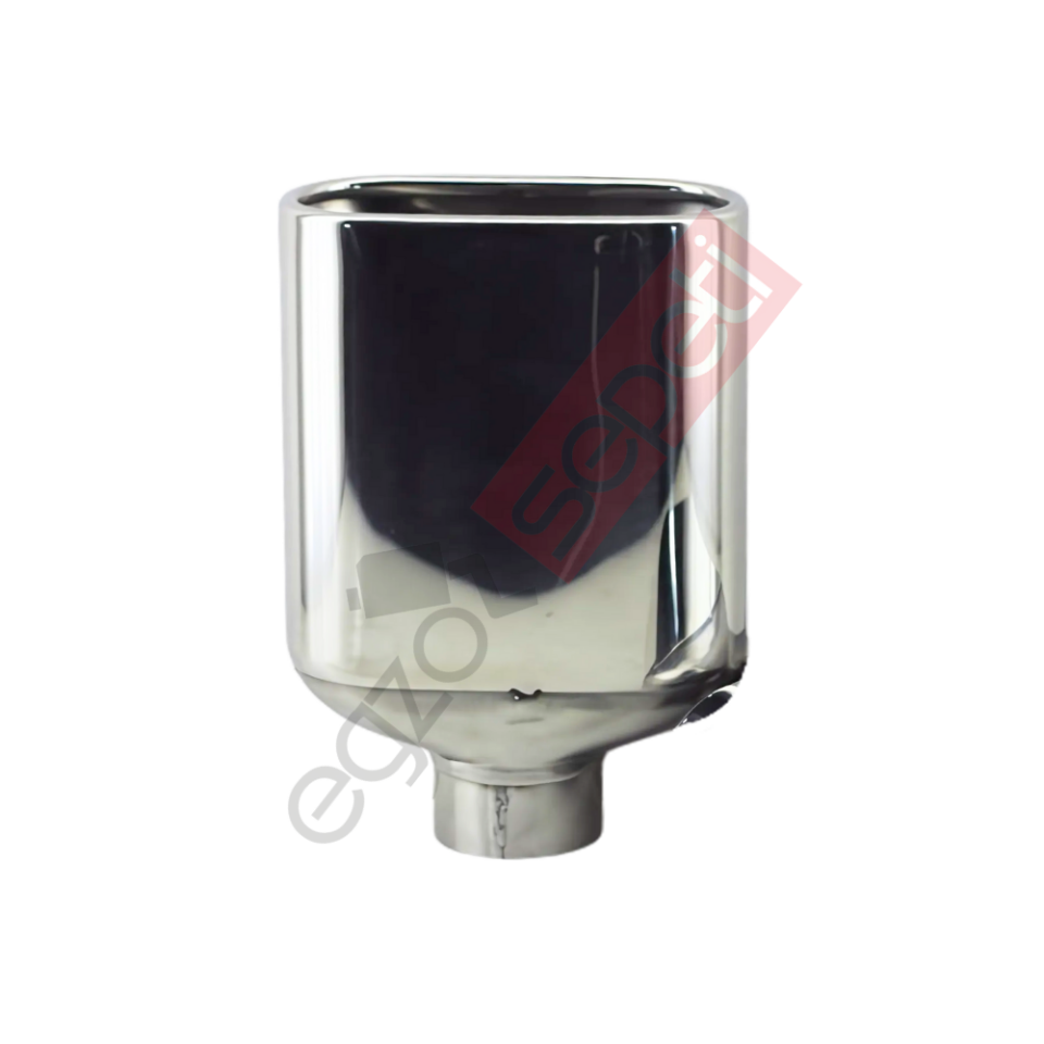 Krom Egzoz Ucu 304 Kalite Sol Taraf Dikdörtgen Çap Ölçüsü  65x140m