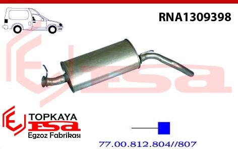 Renault Express Arka Susturucu 1.2 / 1.4İ / 1.9D 1991 > 1998 > ...