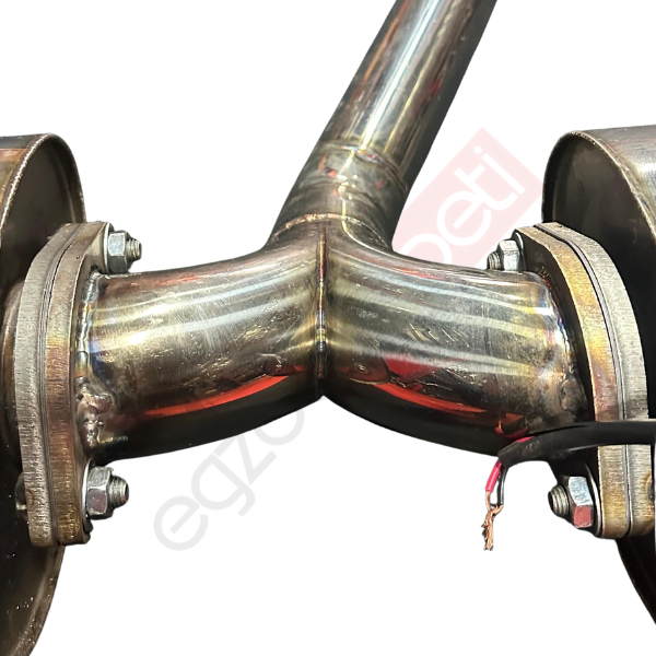 Bmw G22 Arka Sag Ve Sol Krom Flanşlı Aktif Çift Yassı Varex, 70 mm Rezanatör Ve 70 mm Krom Borular