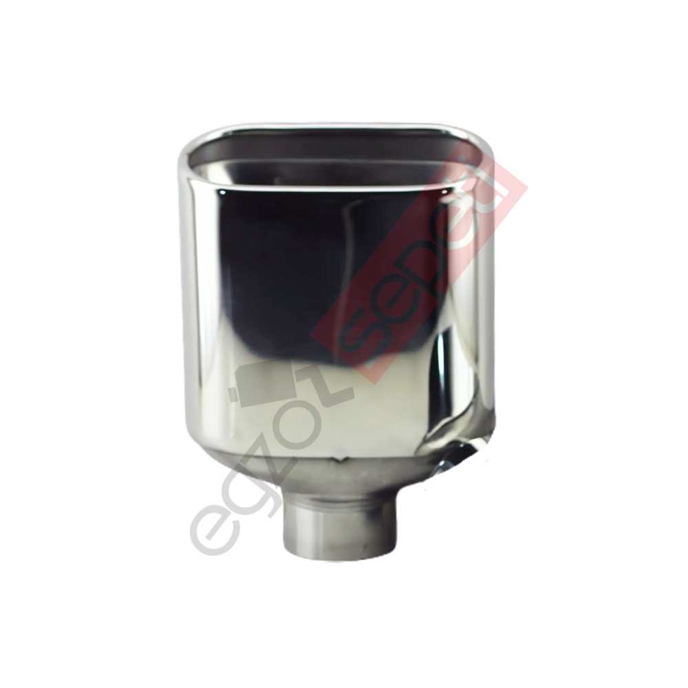 Krom Egzoz Ucu 304 Kalite Sol Taraf Dikdörtgen Çap Ölçüsü 65x140mm