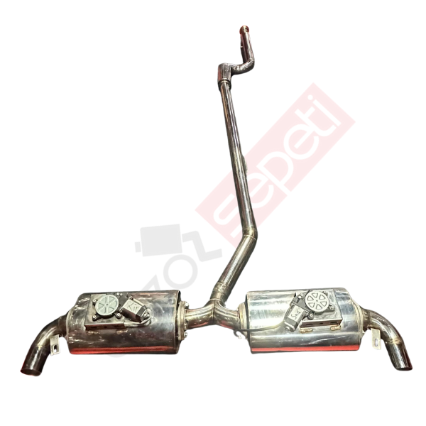 Bmw G22 Arka Sag Ve Sol Krom Flanşlı Aktif Çift Yassı Varex, 70 mm Rezanatör Ve 70 mm Krom Borular