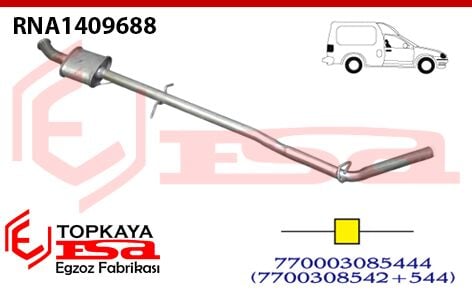 Renault Kangoo 1.9Dsl Orta Susturucu Borulu 1997 > ...