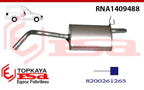Renault Kangoo Arka Susturucu Borulu 1.9 Dsl 1997 > ...