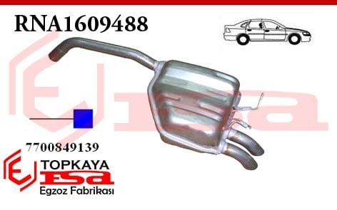 Renault Safrane 2.2 / 2.5 Td Arka Susturucu Borulu Baskılı Çift Çıkış 1993 > 2002