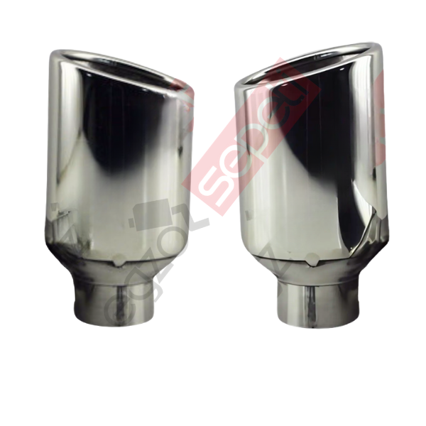 Krom Egzoz Ucu Sağ Ve Sol Takım 304 Kalite Oval Çap Ölçüsü 50x80 mm