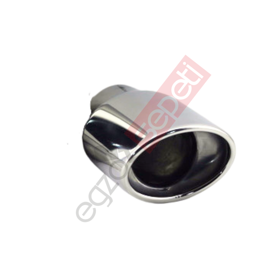 Krom Egzoz Ucu Sol Taraf 304 Kalite Oval Çap Ölçüsü 75x100mm