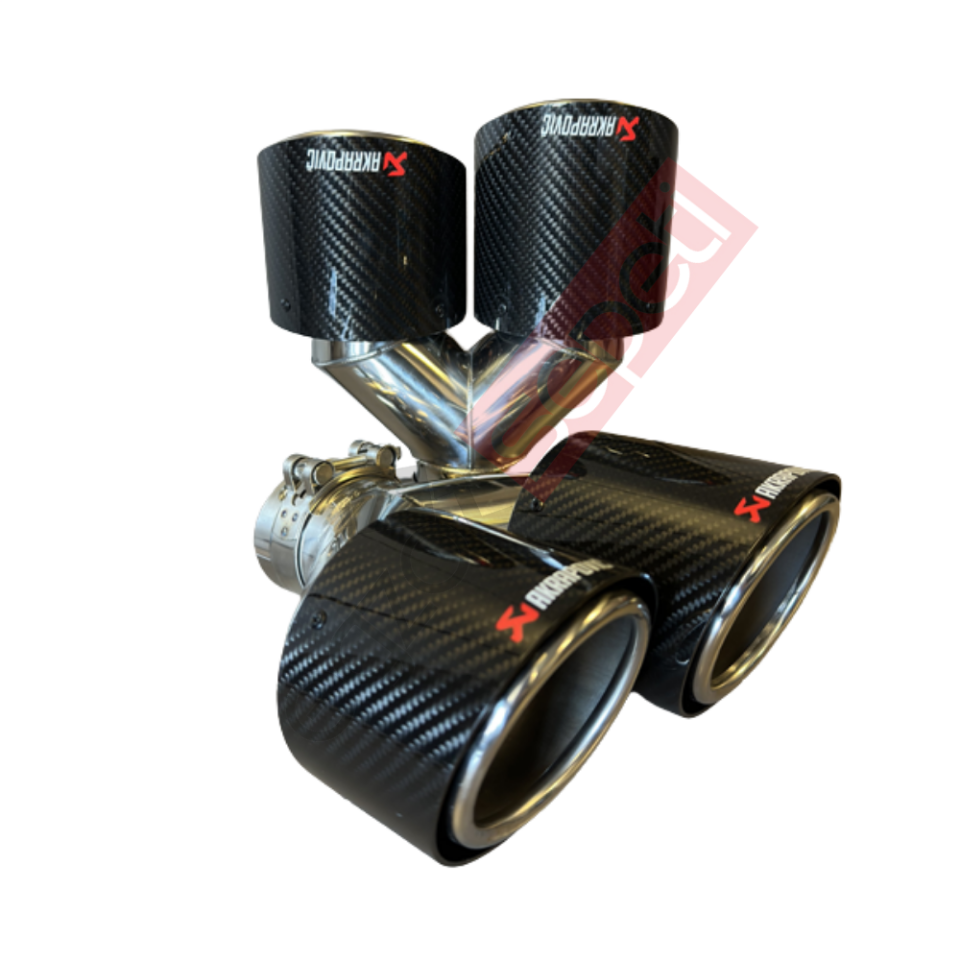 Akrapoviç Karbon Egzoz Ucu 100 MM Çiftli Parlak Sag Ve Sol Takım Gerçek Karbon Malzeme İthal Ürün