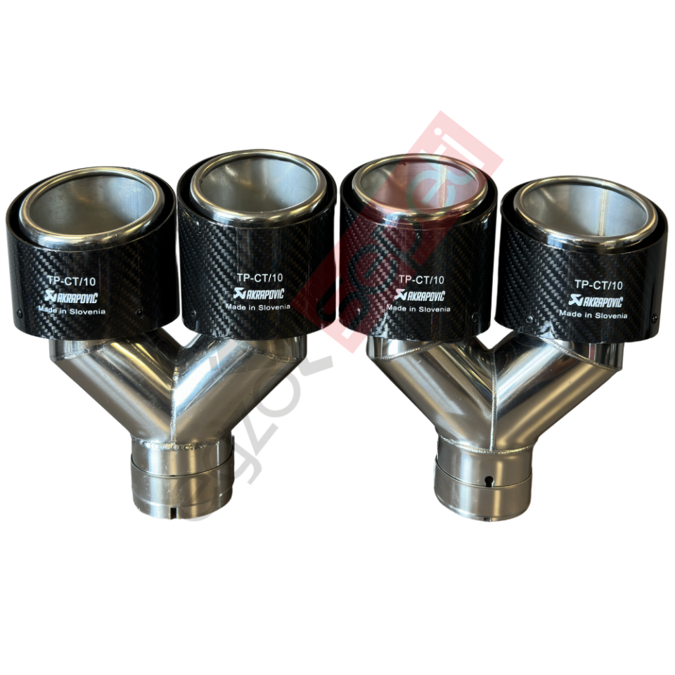 Akrapoviç Karbon Egzoz Ucu 100 MM Çiftli Parlak Sag Ve Sol Takım Gerçek Karbon Malzeme İthal Ürün