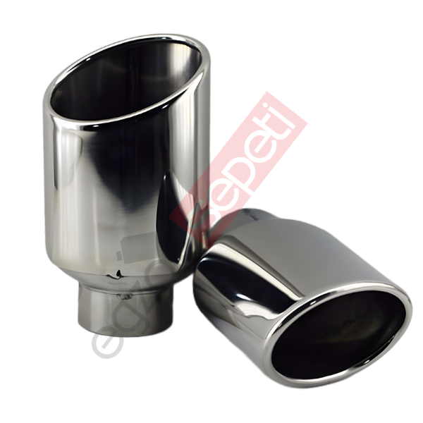 Krom Egzoz Ucu Sağ Ve Sol Takım Taraf 304 Kalite Oval Çap Ölçüsü 75x100mm