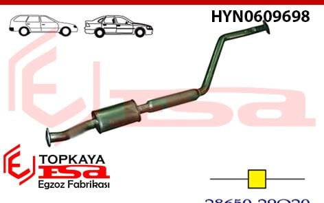 Hyundai Elantra 1.6/1.8İ 16V Orta Susturucu Borulu Çiftli 1995-2000