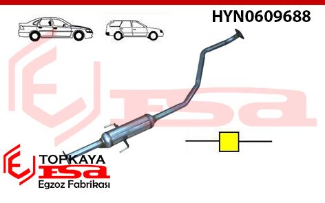 Hyundai Elantra 1.6İ 16V Orta Susturucu Borulu 2003 > 2007