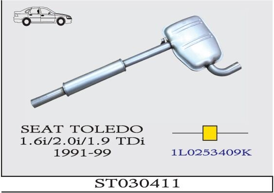 Seat Toledo 1.6 / 1.8 / 2.0İ / 1.9 Tdi Orta Susturucu Borulu 1991 > 1999