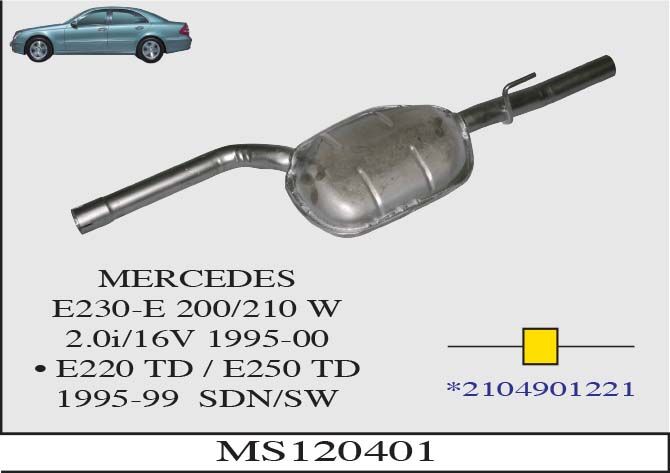 Mercedes E220 Td 210W Orta Susturucu Borulu 1995 >...