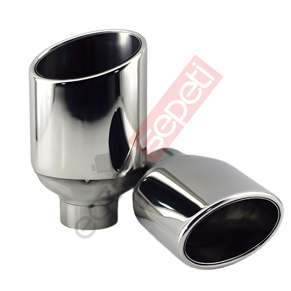 Krom Egzoz Ucu Sağ Ve Sol Taraf 304 Kalite Oval Çap Ölçüsü 100x115mm