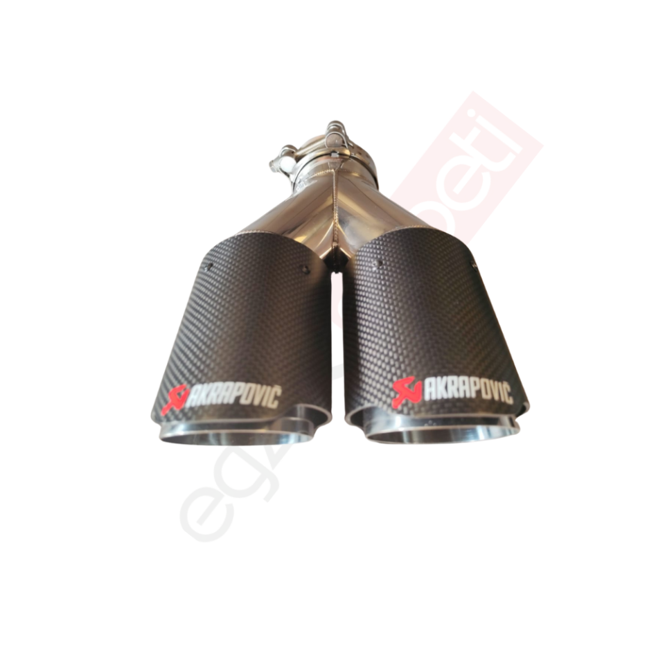 Akrapoviç Karbon Egzoz Ucu 76 MM Çiftli Eşit Mat Gerçek Karbon Malzeme İthal Ürün