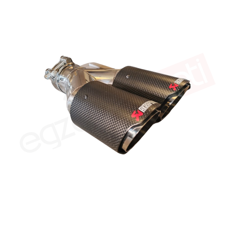 Akrapoviç Karbon Egzoz Ucu 76 MM Çiftli Eşit Mat Sağ Gerçek Karbon Malzeme İthal Ürün