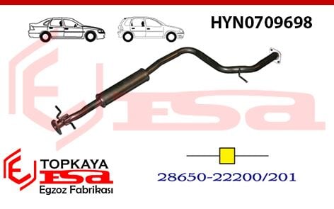 Hyundai Accent 1.3 / 1.5İ Orta Susturucu Borulu Tek 1994 > 1999