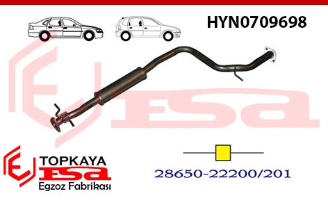 Hyundai Accent 1.3 / 1.5İ Orta Susturucu Borulu Tek 1994 > 1999