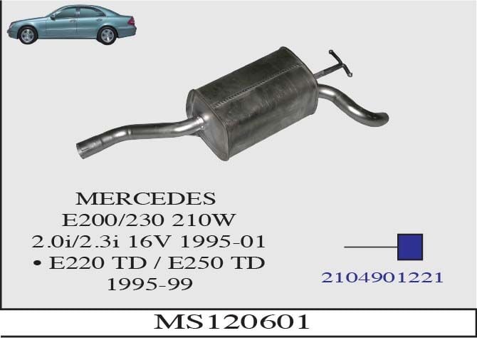 Mercedes E200 / E220 / E230 / E250 Td 210W Arka Susturucu Borulu 1995 >...