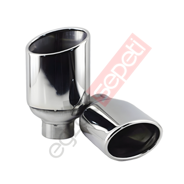 Krom Egzoz Ucu Sağ Ve Sol Takım 304 Kalite Oval Çap Ölçüsü 100x115mm