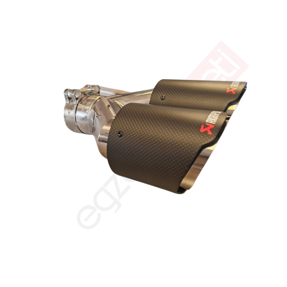 Akrapoviç Karbon Egzoz Ucu 90 MM Çiftli Eşit Mat Gerçek Karbon Malzeme İthal Ürün