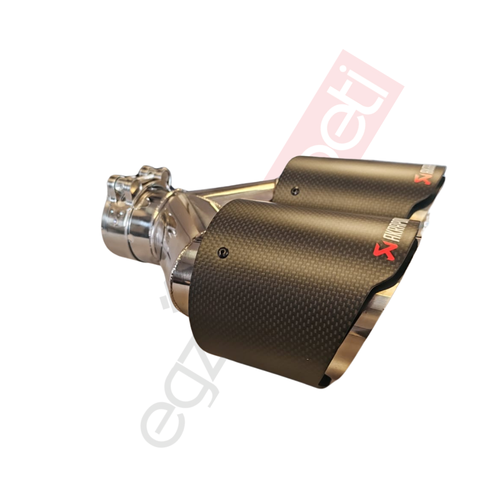 Akrapoviç Karbon Egzoz Ucu 100 MM Çiftli Eşit Mat Gerçek Karbon Malzeme İthal Ürün
