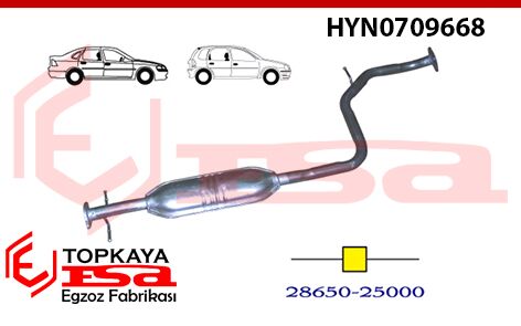 Hyundai Accent 1.5 Crdi Orta Susturucu Borulu Baskılı 2000 >..