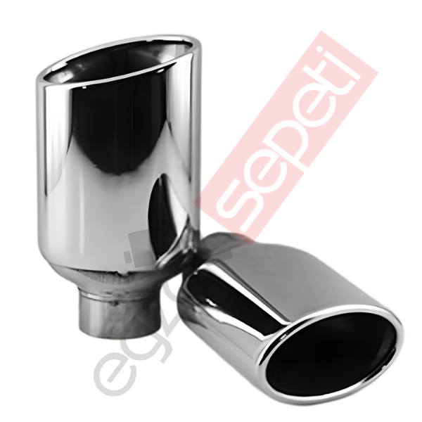 Krom Egzoz Ucu Sağ Ve Sol Takım 304 Kalite Oval Çap Ölçüsü 60x100mm