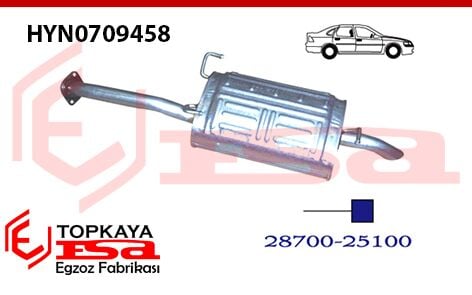 Hyundai Accent 1.3 / 1.5 / 1.6 Arka Susturucu Borulu 2000 > 2005