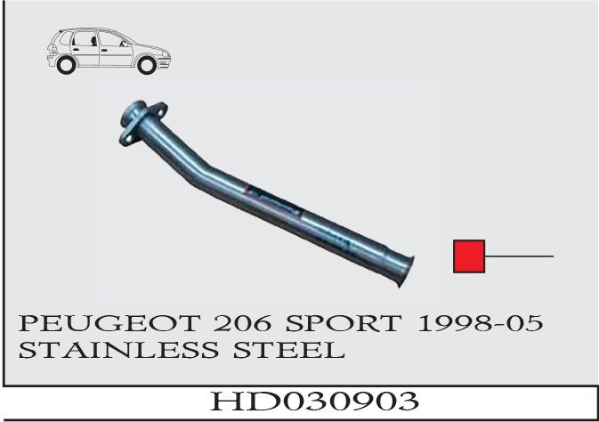 Peugeot 206 Sport Headers Ara Boru Paslanmaz 1998>2005