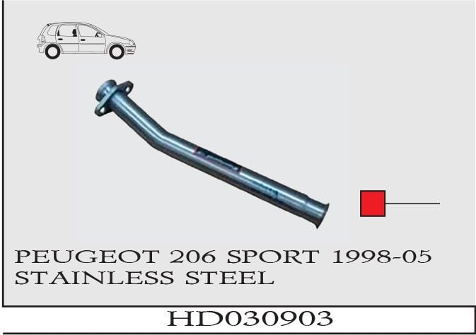Peugeot 206 Sport Headers Ara Boru Paslanmaz 1998>2005
