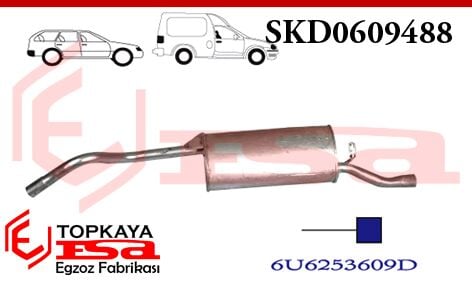 Skoda Felcia Arka Susturucu Borulu Sw / Pick-Up 1.9D 1994 > ...