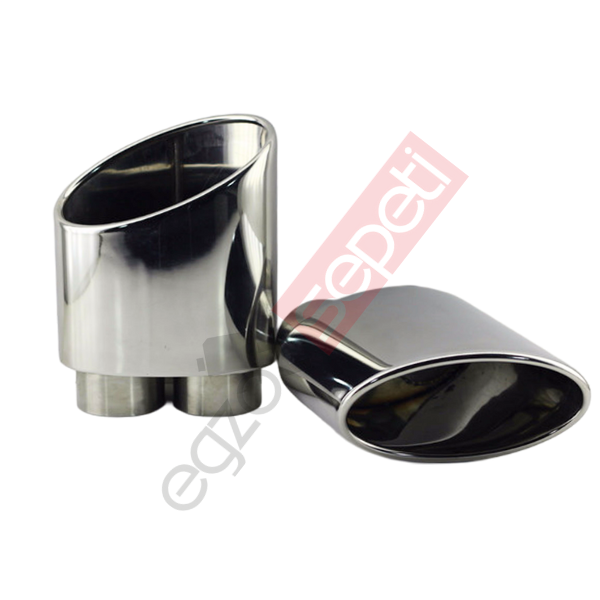 Krom Egzoz Ucu Sağ Ve Sol Takım  Taraf 304 Kalite Oval Çap Ölçüsü 80x140mm