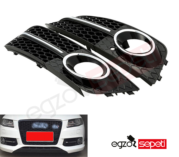 Audi A4 Sis Çerçevesi Krom/Siyah Rs Tip 2008-2011