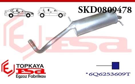 Skoda Fabia / Seat İbiza / VW Polo 1.4 / 1.9 Arka Susturucu Borulu Dsl 2003 > ...